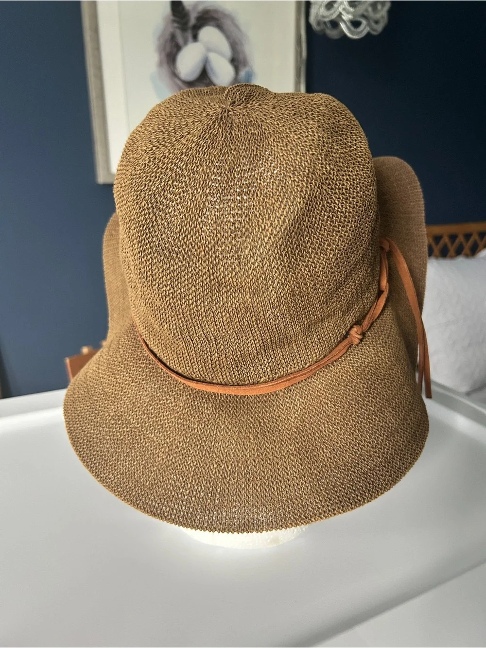Marcus Adler NY Brown Open-Knit Packable Sun Hat – Like New